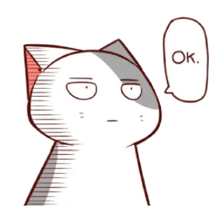 😐 OK. cat, ok, anime, cartoon, animal telegram sticker