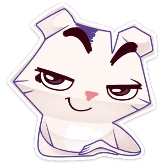 😌 tier, cartoon, hamster, süß, eingebildet, ausdruck telegram sticker