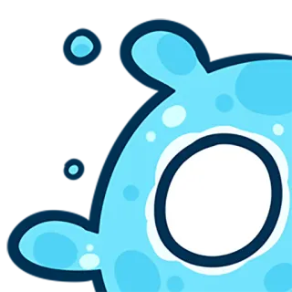 👋 น่ารัก, สติกเกอร์, ตัวการ์ตูน, สีน้ำเงิน, หยด, การ์ตูน telegram sticker