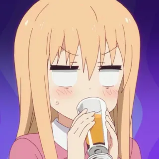 🌩 Anime, Bebiendo, Dibujos animados, Chica, Lindo, Zumo de naranja telegram sticker