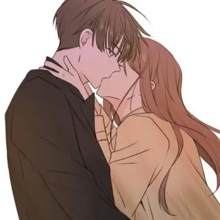😝 Kuss, Paar, Romantik, Liebe, Cartoon, Anime telegram sticker