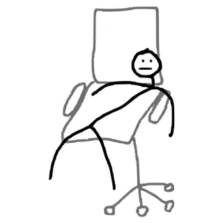 😐 막대기 인간, 의자, 사무실, 그림, 미니멀 telegram sticker