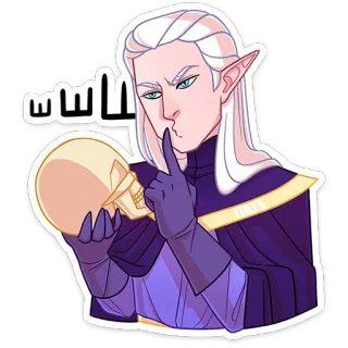 🤫 شـــــشش elfe, schädel, psst, stille, geste telegram sticker