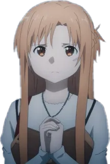 🙁 Asuna Sword Art Online Anime, Personagem, Desenho animado, Arte telegram sticker