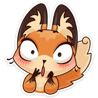😱 lis, kreskówka, naklejka, słodki, zwierzę telegram sticker