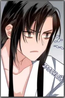 😶 Злобный 남자, 화난, 만화, 애니메이션, 캐릭터, 긴 머리 whatsapp sticker
