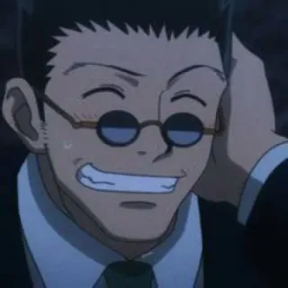 🇯🇵 Leorio Hunter x Hunter anime, hunter x hunter, leorio, glasses, irritated, expression telegram sticker