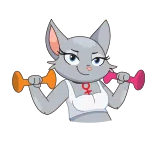 💪 猫, 运动, 健身, 哑铃, 卡通 telegram sticker