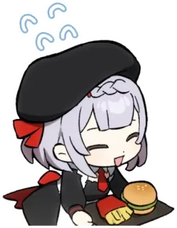 🍔 anime, schattig, eten, burger, friet telegram sticker