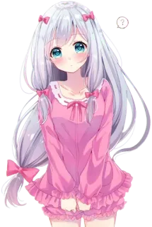❓ 动漫, 女孩, 可爱, 卡哇伊, 漫画, 卡通, 插画 telegram sticker