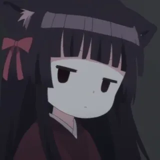 🥢 Аниме, Девушка, Кошачьи уши, Милый, Разочарованный whatsapp sticker