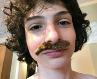 👨 anak, kumis, potret, lucu, anak laki-laki telegram sticker