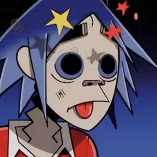 💫 2-D Gorillaz Dibujos animados, Música, Banda, Personaje, Ilustración telegram sticker
