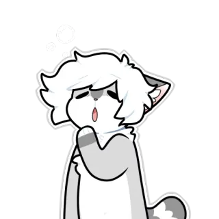 😴 gato, sonolento, bocejo, cansado, desenho animado telegram sticker