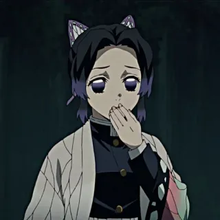🤭 Shinobu Kocho Demon Slayer 애니메이션, 귀멸의 칼날, 코쵸우 시노부, 만화, 귀여운, 슬픈 telegram sticker