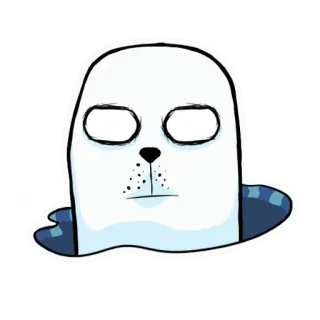 😳 тюлень, животное, мультяшный, милый, белый, водный telegram sticker