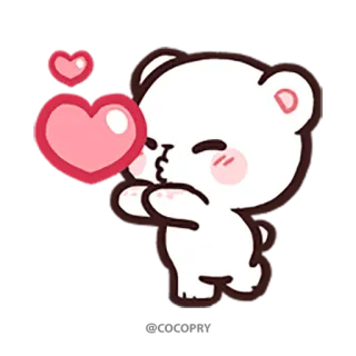😘 ours, cœur, amour, bisou, mignon, dessin animé whatsapp sticker