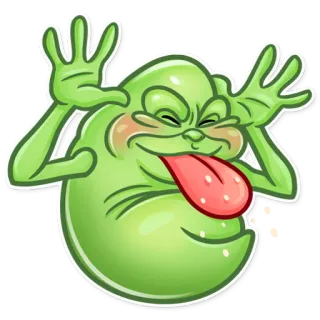 😝 Slimer Ghostbusters fantasma, engraçado, desenho animado, filme, personagem, gosmento, caça-fantasmas telegram sticker