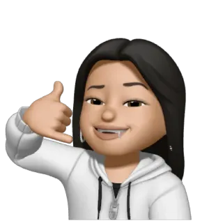 🤙 Bitmoji, cartoon, call me hand, casual, portrait, teen, social media, digital avatar telegram sticker