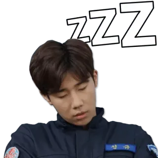 😴 성규 졸린, 자는, zzz, 얼굴, 남자 telegram sticker