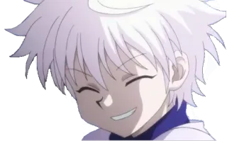 😂 Killua Zoldyck Hunter x Hunter Killua, anime, Hunter x Hunter, cartoon, smiling, happy whatsapp sticker
