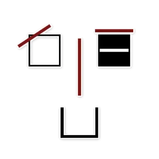 😉 minimalista, cara, abstracto, geométrico, ilustración, moderno telegram sticker