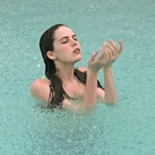 🚬 女性, 水, 雨, プール, 穏やか telegram sticker
