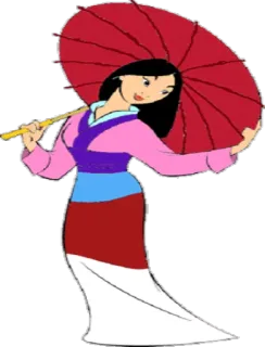 😌 Mulan disney, kartun, karakter, putri, payung telegram sticker