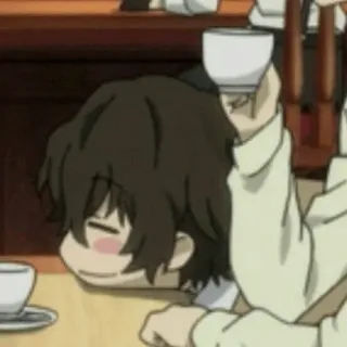 😁 Osamu Dazai Bungo Stray Dogs anime, borracho, manga, lindo, acostado whatsapp sticker