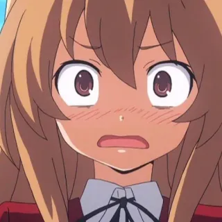 🤎 Taiga Aisaka Toradora! anime, embarrassed, cute, girl, tsundere telegram sticker