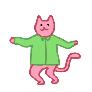 💃 gato, animal, rosa, lindo, camiseta, verde telegram sticker