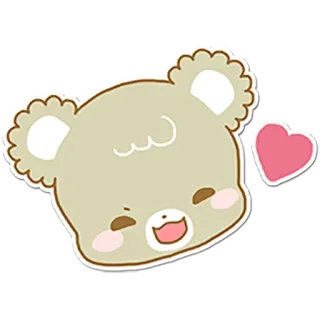 ❤ urso, fofo, kawaii, desenho animado, animal, coração, adesivo telegram sticker