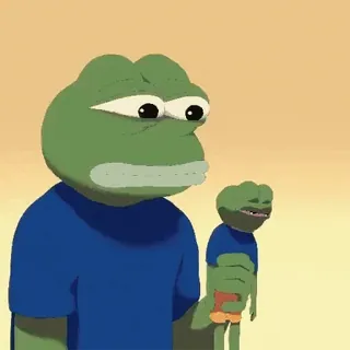 🌈 Pepe the Frog pepe, grenouille, triste, meme, meme internet whatsapp sticker