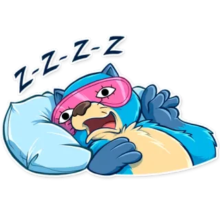 😴 Z-Z-Z-Z-Z Schlaf, schlafend, müde, schläfrig, zzz, Cartoon, Tier telegram sticker