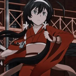 🥺 Yosano Akiko Bungou Stray Dogs Anime, Mädchen, Manga, Bungou Stray Dogs, Yosano Akiko telegram sticker