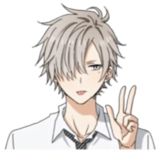 ✌ anime, cartoon, character, sticker, peace sign telegram sticker