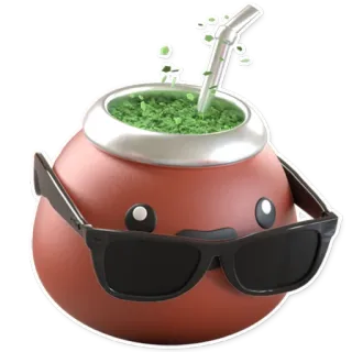 😎 yerba mate, mate, drank, zonnebril, schattig, kawaii, geanimeerd, drankje telegram sticker