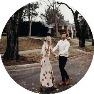 👫 пара, танцы, любовь, романтика, на улице telegram sticker