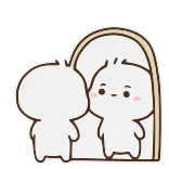 🤩 милый, зеркало, отражение, мультяшный, персонаж, каваий telegram sticker
