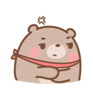 😒 urso, desenho animado, fofo, adesivo, ilustração telegram sticker