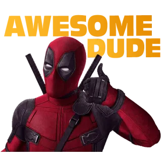 😣 Deadpool DUDE Дэдпул, Marvel, Супергерой, Персонаж комиксов, Чувак, Большой палец вверх telegram sticker