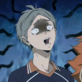🌈 Koshi Sugawara Haikyuu!! anime, koshi sugawara, haikyuu, shocked, scared, worried, cartoon, character telegram sticker