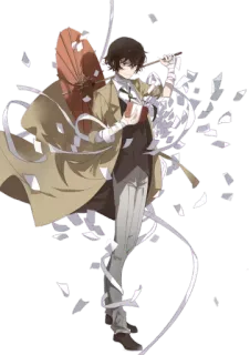☂ Osamu Dazai Bungou Stray Dogs Anime, Osamu Dazai, Bungou Stray Dogs, Manga, Postać telegram sticker