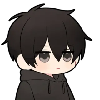🖤 anime, manga, sad, emote, character telegram sticker