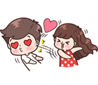 👋 amour, romance, couple, dessin animé, coeur, affection telegram sticker