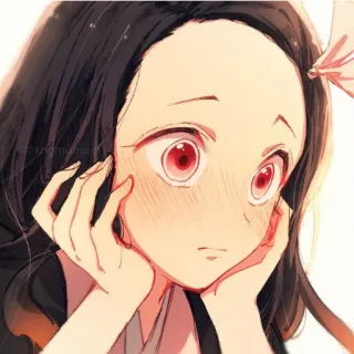😳 Nezuko Kamado Demon Slayer 애니메이션, 귀멸의 칼날, 카마도 네즈코, 귀여운, 만화, 만화영화 telegram sticker