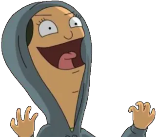 👹 Tina Belcher Bob's Burgers Tina Belcher, Bob's Burgers, Cartoon, Zeichentrick, Hoodie telegram sticker