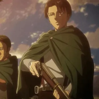 🏹 Levi Ackerman Attack on Titan Anime, Broń, Żołnierz, Wojsko, Atak Tytanów, Levi, Ackerman telegram sticker