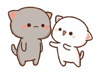 👈 chats, mignon, kawaii, animaux, animé, amitié whatsapp sticker