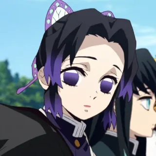 😕 Shinobu Kocho Demon Slayer Anime, Shinobu Kocho, Demon Slayer, Papillon, Violet, Personnage, Animation Japonaise telegram sticker